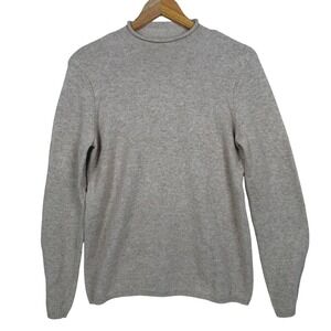 Orvis Mock Neck Sweater Women Small Beige Cotton Wool Blend Knit 3CT5 F23